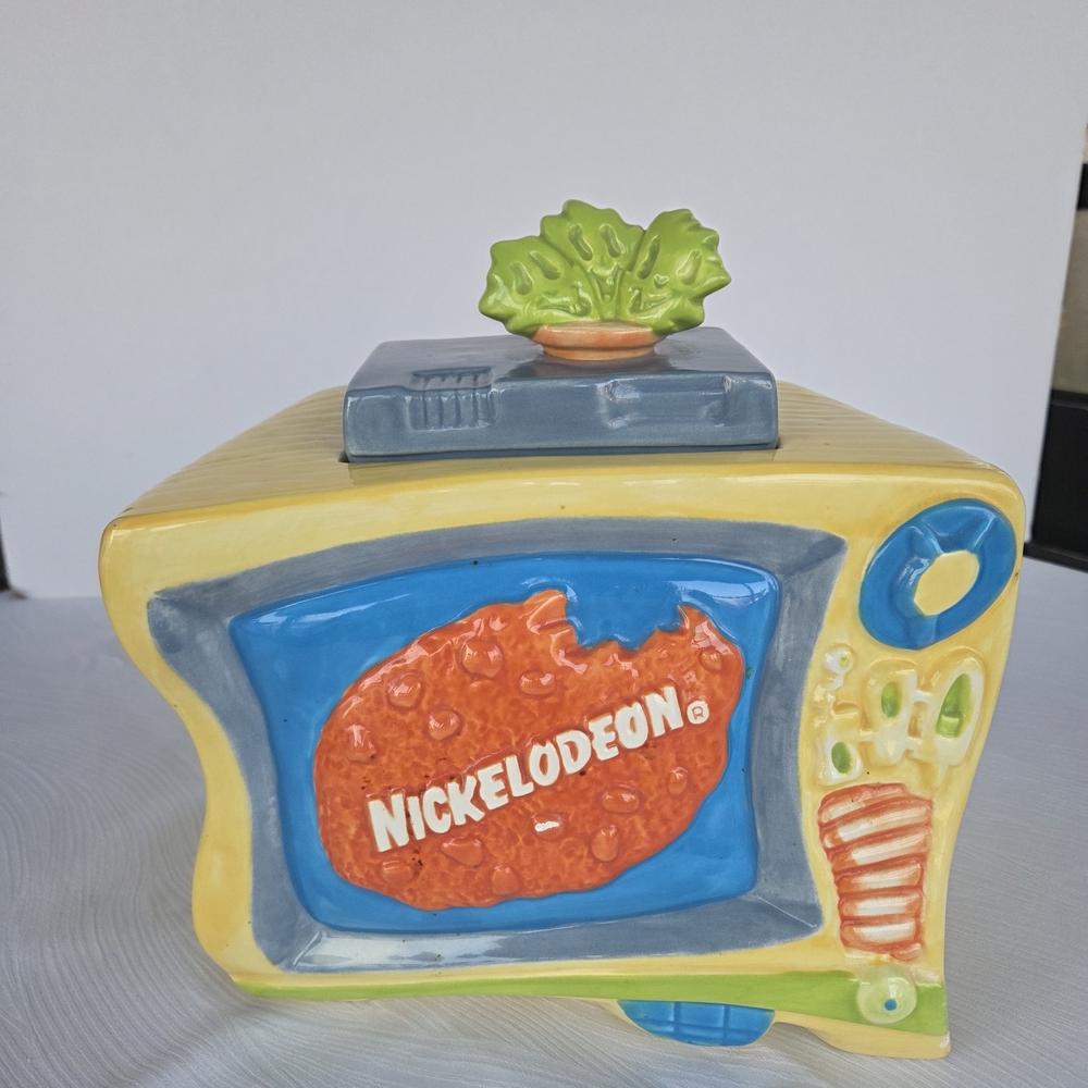 Nickelodeon Retro TV Cookie Jar in Yellow, Blue, Orange and Green